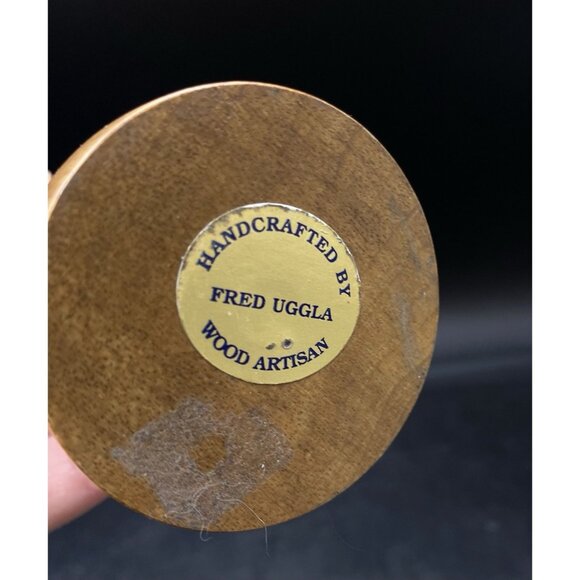 Fred Uggla Lighthouse Made Of Oregon Myrtlewood With Crystal Prism Vintage - Picture 6 of 8